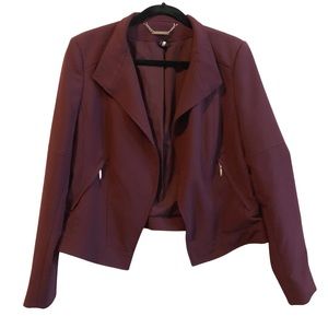 White House Black Market wine color size 14 open jacket